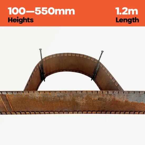 FormFlow 1.2m 100 500mm Wearthered Square Roll Your Own Edging