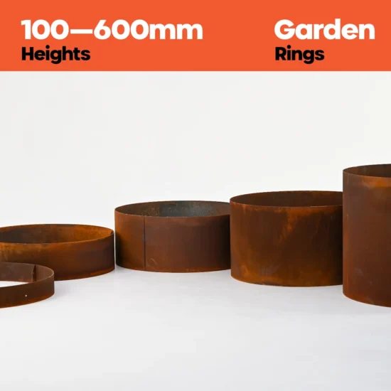 FormFlow 100 600mm Circular Corten Steel Garden Ring Planters by Metwall for Sale in Burleigh Heads Gold Coast Region