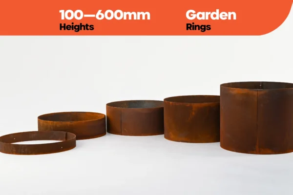 FormFlow 100 600mm Circular Corten Steel Garden Ring Planters by Metwall for Sale in Burleigh Heads Gold Coast Region