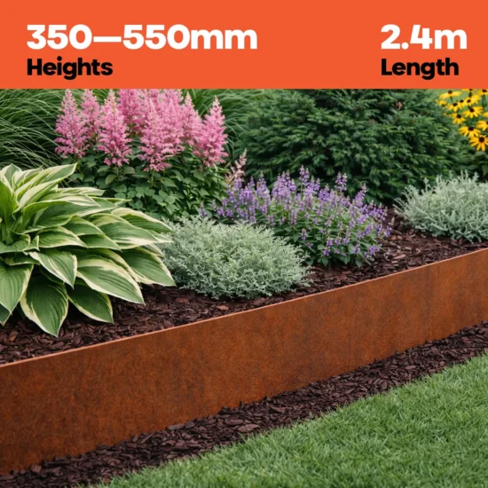 Metall FormFlow 2.4m - 350/550mm Garden Edging Kit Range Sold by Metal in Burleigh Heads Gold Coast Region