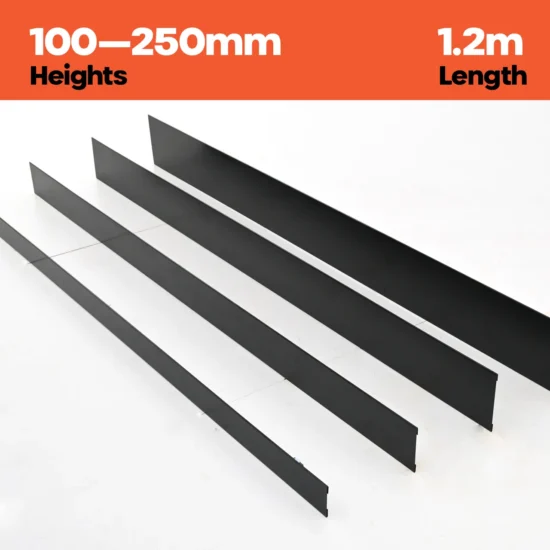 FormFlow Garden Edging 1.2m 100mm 250mm Black Powder Coated