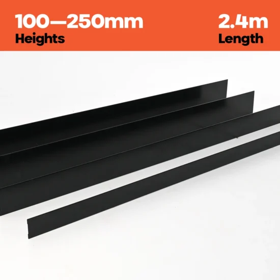 Metwall FormFlow 100 250mm Black Powder Coated Steel Garden Edging Kit Sold by Metal in Burleigh Heads Gold Coast Region