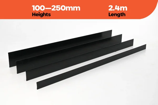 Metwall FormFlow 100 250mm Black Powder Coated Steel Garden Edging Kit Sold by Metal in Burleigh Heads Gold Coast Region