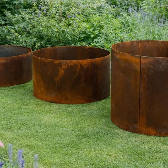 Mewall FormFlow Circular Rusty Corten Steel Garden Rings Sold by Metal in Burleigh Heads Gold Coast Region