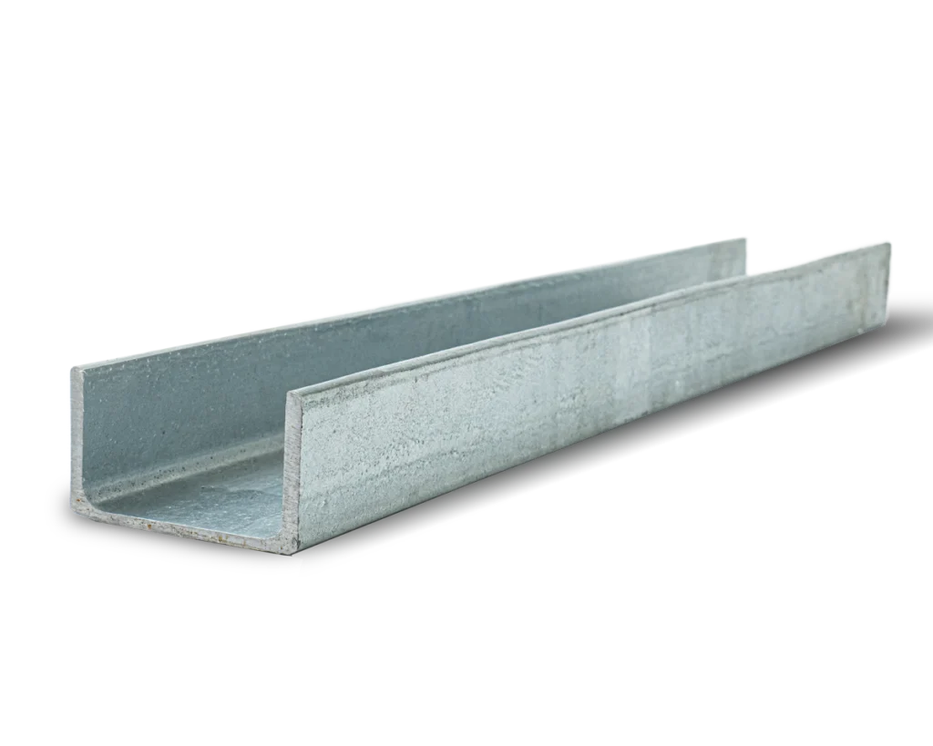 100 PFC C-Channel Galvanised Steel Beam Posts to Support The End Panels of a 80mm Concrete Sleeper Retaining Wall by Metwall
