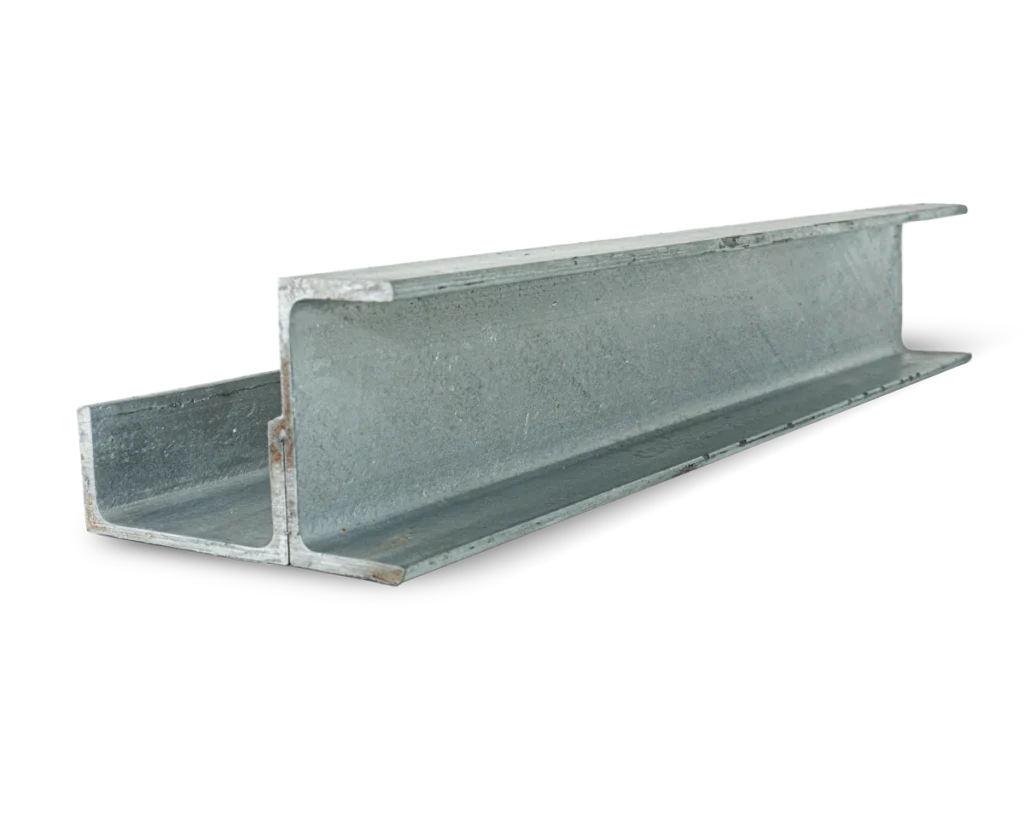 100PFC Welded 90 Degree Corner Galvanised Steel Right Angle Joiner Posts to Support The Right Angle Deviations of a 80mm Concrete Sleeper Retaining Wall by Metwall