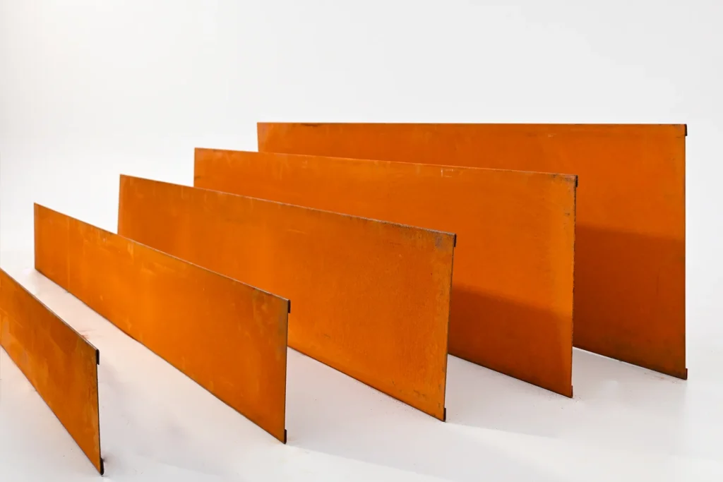 Metwall Formflow Weathering Corten Steel Garden Edging Kit for Garden Beds and Paths Full Range Side Profile Sold in Burleigh Heads Gold Coast Region