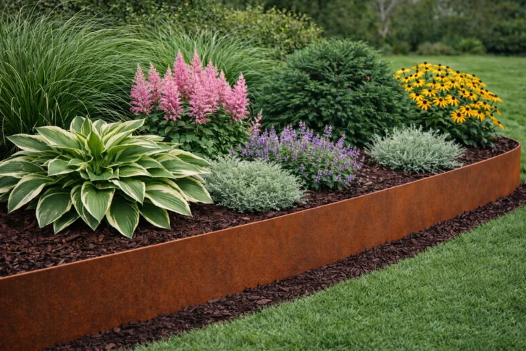 Rusty Corten Steel Garden Edging in Burleigh Heads Gold Coast Regionm