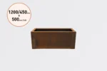1200 x 450 x 500 PB1245 Corten Steel Planter Boxes for Sale in Burleigh Heads and Gold Coast Region by Metwall
