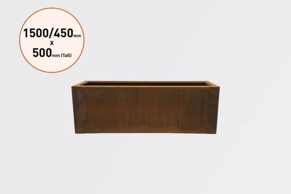 1500 x 450 x 500 PB1545 Corten Steel Planter Boxes for Sale in Burleigh Heads and Gold Coast Region by Metwall