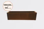 1800 x 450 x 500 PB1845 Corten Steel Planter Boxes for Sale in Burleigh Heads and Gold Coast Region by Metwall