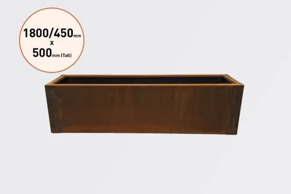 1800 x 450 x 500 PB1845 Corten Steel Planter Boxes for Sale in Burleigh Heads and Gold Coast Region by Metwall