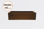 1800 x 800 PB1880 Corten Steel Planter Boxes for Sale in Burleigh Heads and Gold Coast Region by Metwall