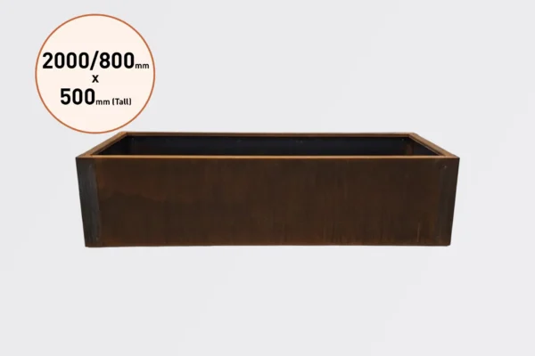 2000 x 800 PB2080 Corten Steel Planter Boxes for Sale in Burleigh Heads and Gold Coast Region by Metwall