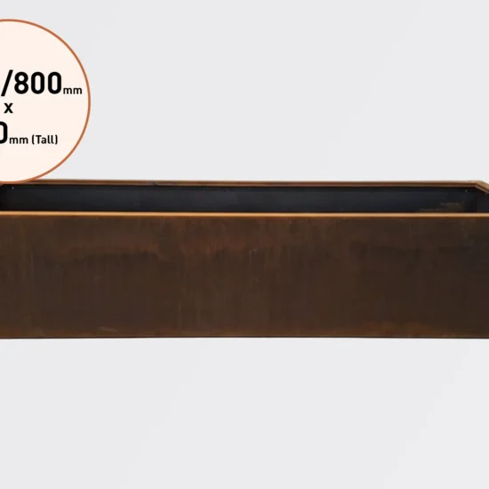 2400 x 800 PB2480 Corten Steel Planter Boxes for Sale in Burleigh Heads and Gold Coast Region by Metwall