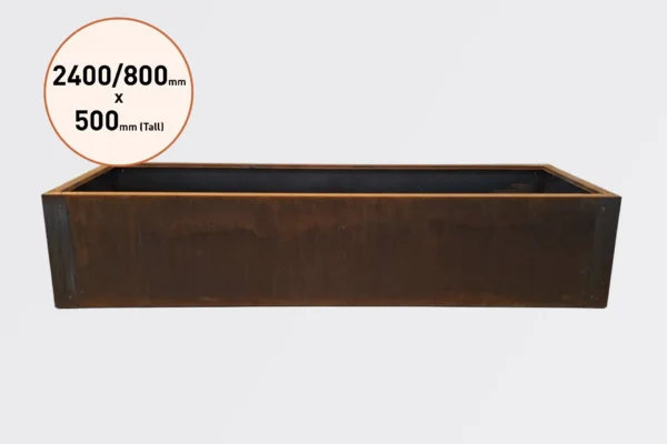 2400 x 800 PB2480 Corten Steel Planter Boxes for Sale in Burleigh Heads and Gold Coast Region by Metwall