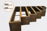 500mm Tall Corten Steel Inside Planter Boxes for Sale in Burleigh Heads and Gold Coast Region by Metwall