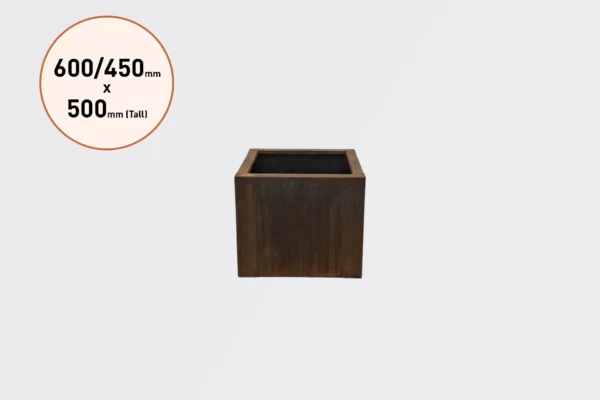600 x 450 x 500 PB6045 Corten Steel Planter Boxes for Sale in Burleigh Heads and Gold Coast Region by Metwall