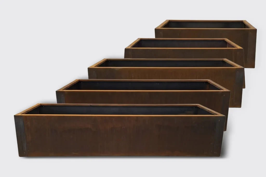 Metwall Corten Steel Planter Boxes sold in Gold Coast Region