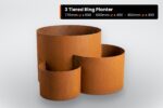 TR600 3 tiered ring planter 770 600 450mm
