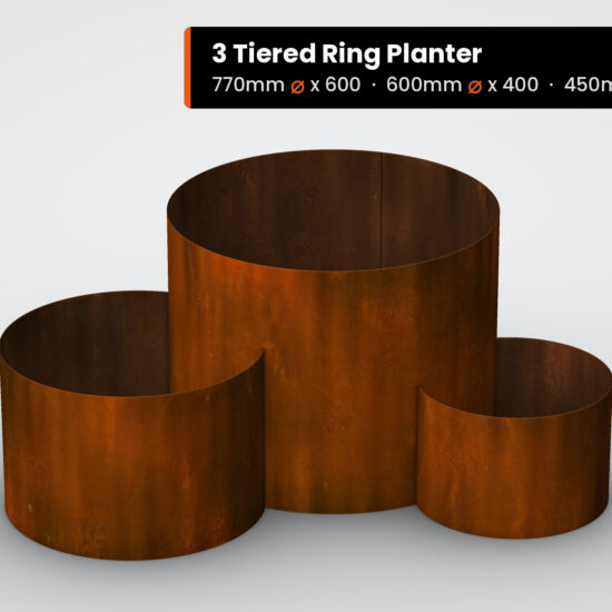 TR600 3 tiered ring planter 770 600 450mm